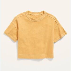Old Navy Girls Cropped Vintage Crew Neck T-Shirt - Golden, Size XL (14-16)